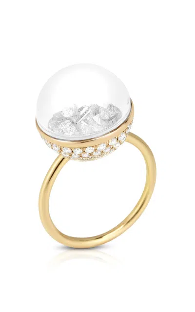 Moritz Glik Snow Globe 18k Yellow Gold Diamond Ring