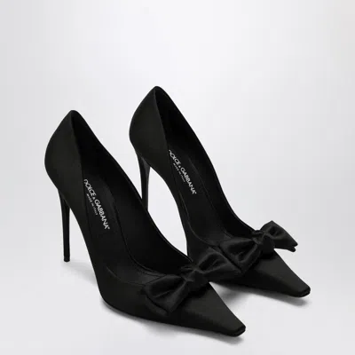Dolce & Gabbana Satin Pumps With Metal Detail And Bow