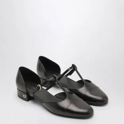 Ferragamo Black Ballerina T-strap Women