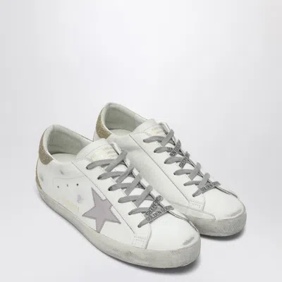 Golden Goose White/purple/platinum Super-star Low-top Sneaker