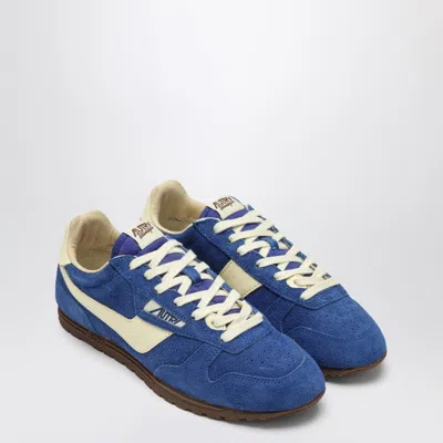 Autry Sneakers Windspin In Suede And Leather Color Blue Yatch And Rutabaga