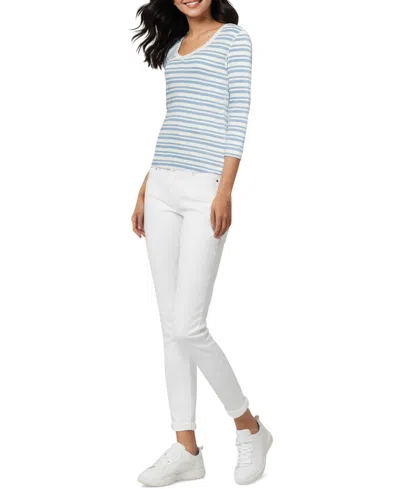 Three Dots Women's V-neck 3/4-sleeve T-shirt