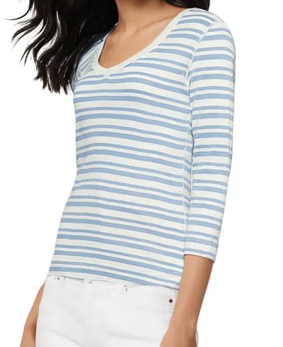 Three Dots Women's V-neck 3/4-sleeve T-shirt