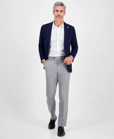 Tom Baine Slim Fit Waffle Performance Stretch Solid Sport Coat In Blue