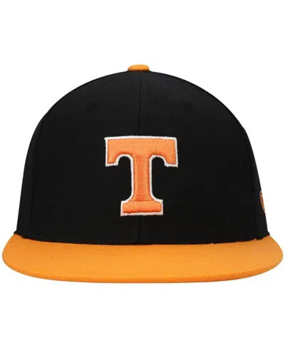 Top Of The World Men's Black And Tennessee Orange Tennessee Volunteers Team Color Two-tone Fitted Hat