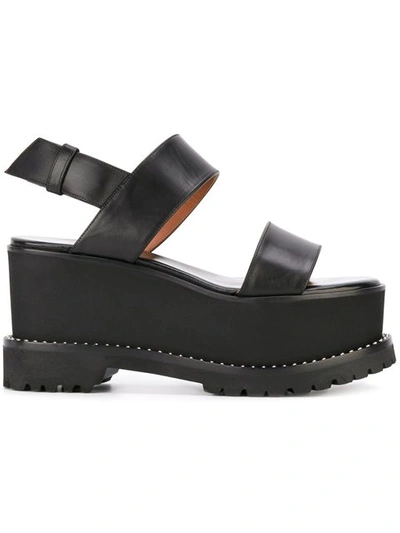 Givenchy Ursa Leather Platform Slingback Sandals In Black