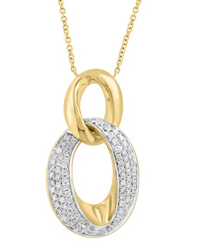 Effy Collection Effy Diamond Interlocking Loop Pendant Necklace (1/2 Ct. T.w.) In 14k Gold, 17" + 1" Extender