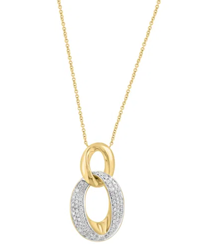 Effy Collection Effy Diamond Interlocking Loop Pendant Necklace (1/2 Ct. T.w.) In 14k Gold, 17" + 1" Extender