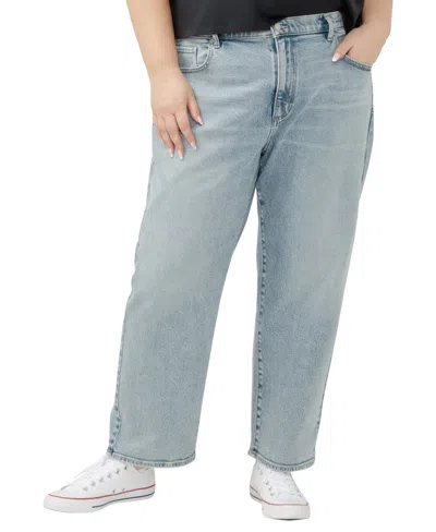 Silver Jeans Co. Plus Size 90s High Rise Relaxed Jeans In Blue