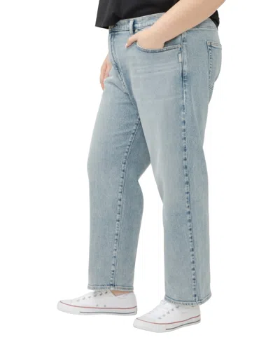 Silver Jeans Co. Plus Size 90s High Rise Relaxed Jeans In Blue