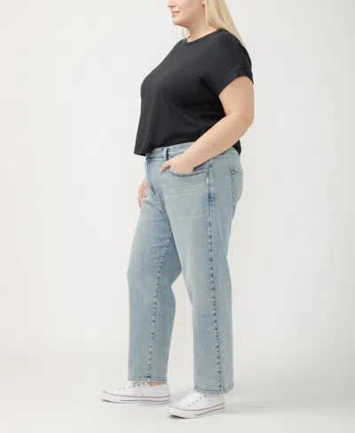 Silver Jeans Co. Plus Size 90s High Rise Relaxed Jeans In Blue
