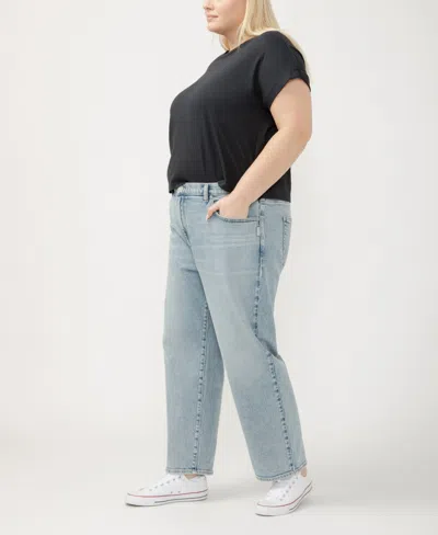 Silver Jeans Co. Plus Size 90s High Rise Relaxed Jeans In Blue