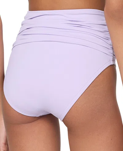 Kate Spade New York Shirred High Waisted Bottom In Purple