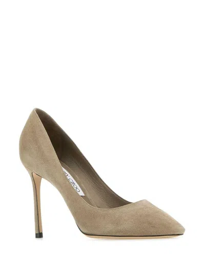 Jimmy Choo Cappuccino Suede Romy 85 Pumps In Neutral