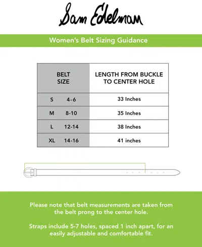 Sam Edelman Women's Skinny Exotic Textured Double-e Plaque Buckle Belt