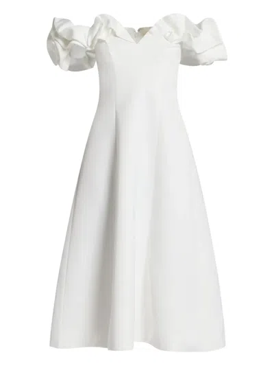 Leo Lin Annie Midi Dress In White