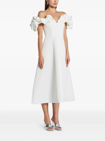 Leo Lin Annie Midi Dress In White