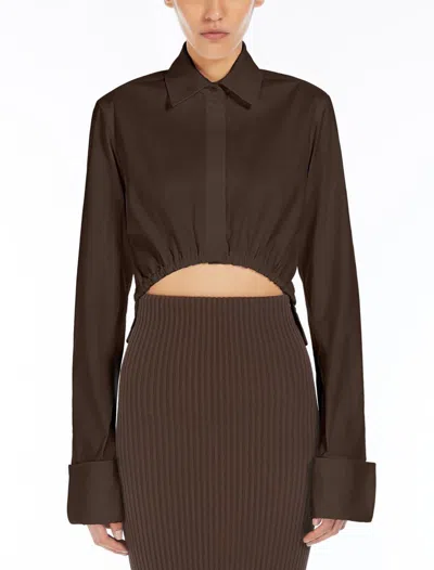 Max Mara Cropped Collared Shirt Elasticated Hem