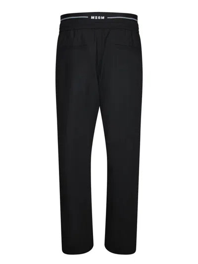 Msgm Tailored Black Trousers With Elastic Waistband