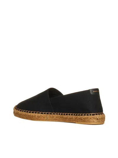 Saint Laurent Canvas Slip-on Espadrilles With Embroidered Logo Detail