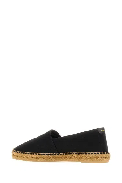 Saint Laurent Canvas Slip-on Espadrilles With Embroidered Logo Detail