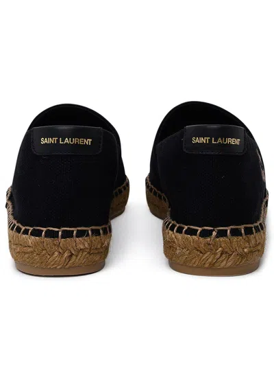 Saint Laurent Canvas Slip-on Espadrilles With Embroidered Logo Detail