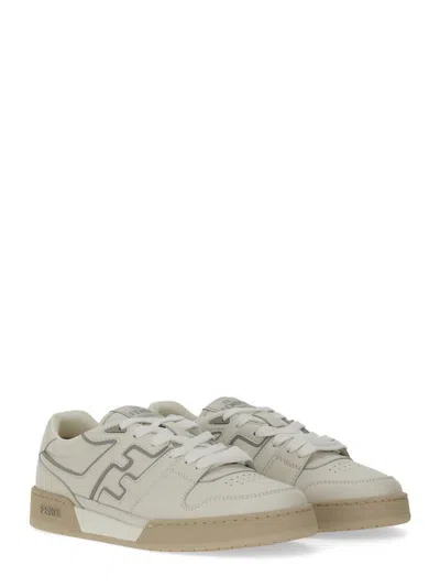 Fendi Leather Sneakers With Ff Lateral Logo