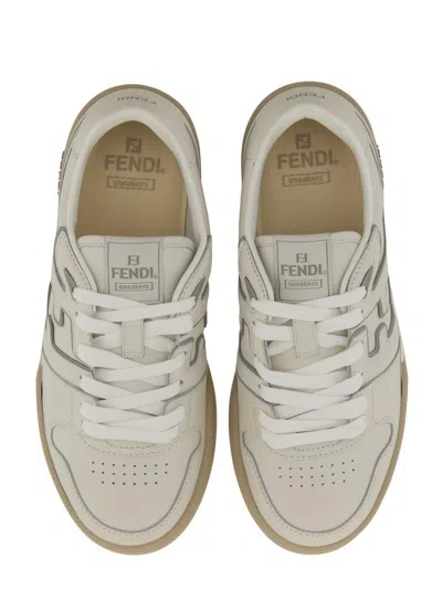 Fendi Leather Sneakers With Ff Lateral Logo