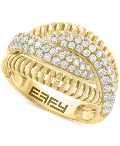 Effy Collection Effy Diamond Crossover Statement Ring (1-1/10 Ct. T.w.) In 14k Gold
