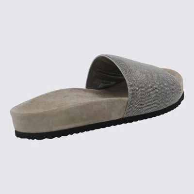 Brunello Cucinelli Monili Flat Pool Slide Sandals