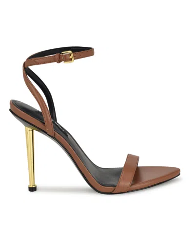Nine West Reina Ankle Strap Sandal In Brown