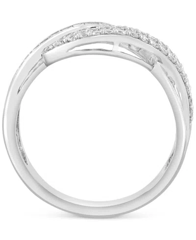 Effy Collection Effy Diamond Round & Baguette Curved Crossover Ring (5/8 Ct. T.w.) In 14k White Gold