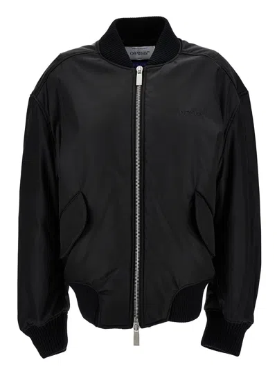 Off-white Off White Oversized Nylon Bomber Jacket