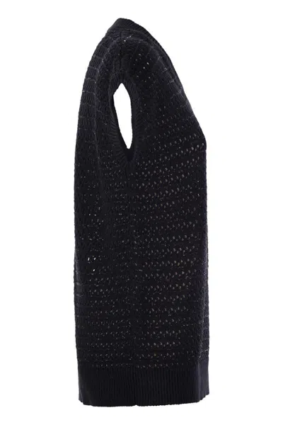 Fabiana Filippi Cotton And Linen Vest With Sequins