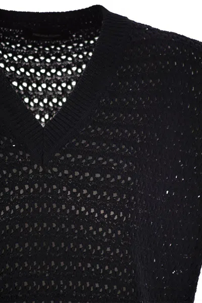 Fabiana Filippi Cotton And Linen Vest With Sequins