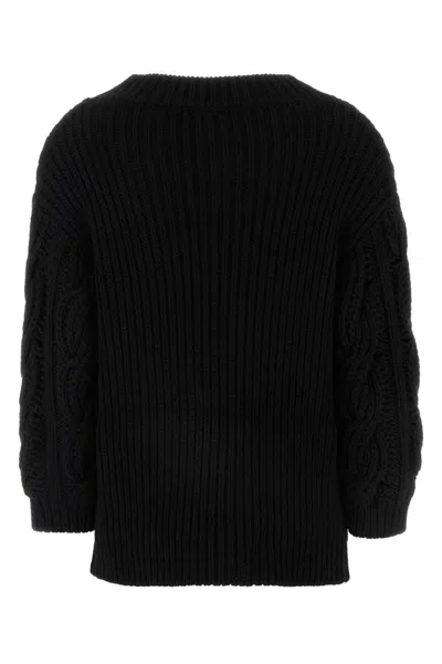 Valentino Off-shoulder Cable Wool Sweater