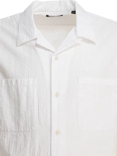 Vince Short Sleeves Textured Fabric Shirt With Chest Pockets