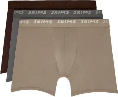 Skims Three-pack Multicolor  Stretch 5 Boxer Briefs