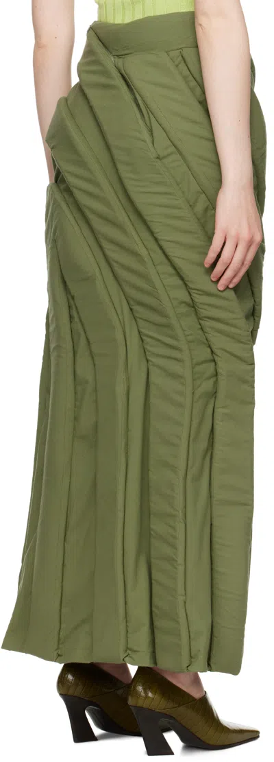 Stanley Raffington Green 3d Parametric Maxi Skirt