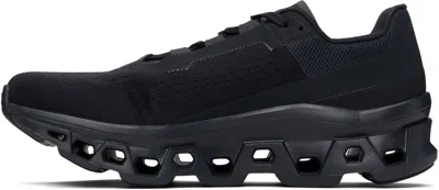 On Cloudmster Void Rubber-trimmed Mesh Running Sneakers In Black
