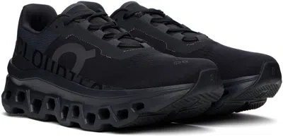 On Cloudmster Void Rubber-trimmed Mesh Running Sneakers In Black
