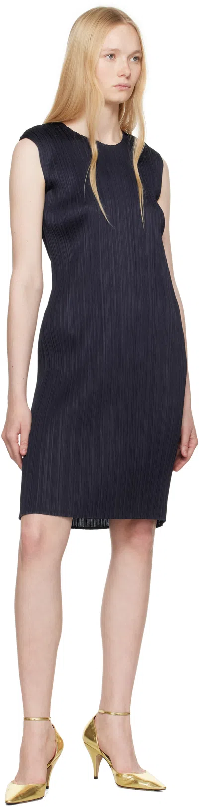 Issey Miyake Navy June New Colorful Basics 4 Midi Dress
