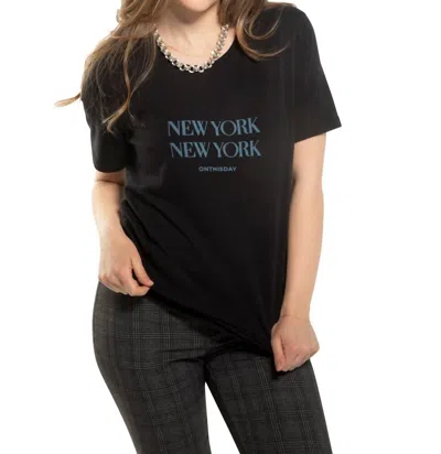 On This Day New York New York Graphic Short Sleeve Knit Tee In Black