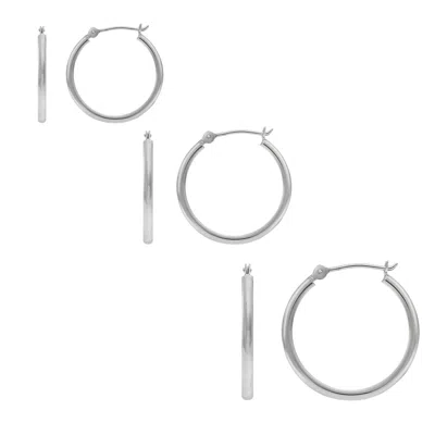 Donatello Gian 3 Pack Sterling Silver Hoop Earrings