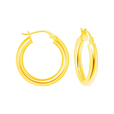 Donatello Gian Gold-plated 925 Sterling Silver Thick Hoop Earrings