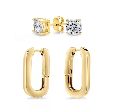 Donatello Gian Hoop And Studs Earrings Set