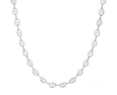 Donatello Gian Rhodium Plated Puffed Link Necklace