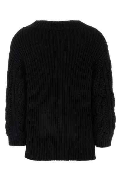 Valentino Off-shoulder Cable Wool Sweater