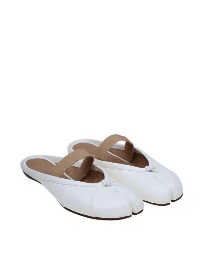 Maison Margiela Tabi Frayed Split-toe Leather Ballet Flats