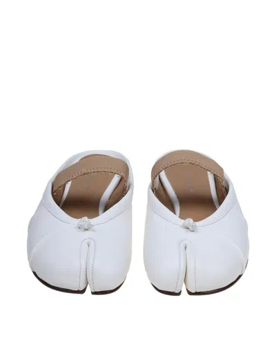 Maison Margiela Tabi Frayed Split-toe Leather Ballet Flats